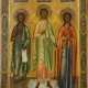 A MONUMENTAL SIGNED AND DATED ICON SHOWING THE GUARDIAN ANGEL FLANKED BY ST. JOHN THE - photo 1