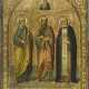 A LARGE ICON SHOWING STS. PETER AND PAUL THE APOSTLES AND ST. SERAPHIM OF SAROV - photo 1