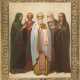 A MODERN ICON SHOWING STS. TAMARA, ALEXANDER NEVSKY, LEON, SERAPHIM OF SAROV AND MARY OF - photo 1