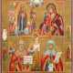 A LARGE QUADRI-PARTITE ICON SHOWING IMAGES OF THE MOTHER OF GOD AND STS. NICHOLAS OF MYRA - photo 1