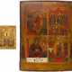 TWO ICONS: A SMALL ICON SHOWING THE SYNAXIS OF THE MIRACLEWORKING SAINTS OF THE PECHERSKY - фото 1
