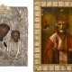 TWO ICONS: THE MOTHER OF GOD OF KAZAN WITH A SILVER OKLAD AND ST. NICHOLAS OF MYRA - фото 1