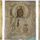 THREE SMALL ICONS WITH OKLAD SHOWING CHRIST PANTOKRATOR, THE MOTHER OF GOD 'JOY TO ALL WHO - photo 1