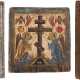 THREE ICONS SHOWING THE ANNUNCIATION, ST. JOHN IN SILENCE AND THE ADORATION OF THE CROSS - photo 1