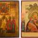TWO ICONS SHOWING THE VLADIMIRSKAYA MOTHER OF GOD AND AN ICON SHOWING SELECTED SAINTS - photo 1