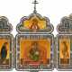 A LARGE CLOISONNÉ ENAMEL TRIPTYCH SHOWING THE DEISIS - photo 1