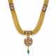 AN ENAMELLED GOLD NECKLACE AND HAIR ORNAMENT (CHOTI) - photo 1