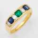 Klassischer Saphir-Smaragd-Diamant-Bandring - photo 1