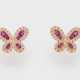 Paar charmante "Butterfly"-Brillant-Rubin-Ohrringe - photo 1