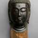 Kopf des Buddha Amida mit schwarzer Lackfassung - Foto 1