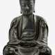 Skulptur des Buddha Amida aus Holz mit schwarzer Lackfassung - фото 1