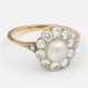 Entourage-Ring mit Perle und Diamanten - photo 1