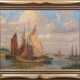 Wilke, Ernst Paul (1894 Bremerhaven-1972 Lilienthal) "Fischerboote im Hafen", Öl/ Lw., sign. u.r., 60,5x80 cm, Rahmen (Impressionistischer deutscher Landschafts- u. Marinemaler, studierte an der Kunstschule Bie… - фото 1