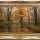 Moras, Bruno (1883 Berlin-1939 ebenda) "Herbstliche Waldlandschaft mit Bachlauf", Öl/ Lw., sign. u.l., Lw. besch. u.r., 66x101 cm, Rahmen (Sohn des Künstlers Walter Moras) - photo 1