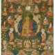 Thangka des Buddha Shakyamuni mit den 16 Arhat - photo 1