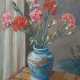 Monogrammist "Nelkenstrauß in Vase", Aquarell, monogr. u.r. und dat. ´49, 27,5x26,5 cm, hinter Glas und Rahmen - photo 1