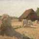 Müller-Schönefeld, Ernst Wilhelm (1867 Schönefeld-1944 Malchin) "Rohrmieten bei Pruchten", Öl/ Karton, sign. u.r., rückseitig betitelt, 48,5x84 cm, Rahmen - photo 1