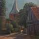"Dorfansicht mit Kirche", Öl/ Hartfaser, bez. u.l. "Broeke", 48x39 cm, Rahmen - фото 1