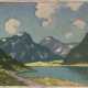 Eller, Wilhelm (1873 Venedig-1953 Dresden) "Achensee-Studie", Öl/ Lw./ Platte, monogr. u.l., rückseitig bez. und dat. 1938, 17x23 cm, ungerahmt - Foto 1