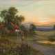 Hider, Frank (1861-1933) "Feierabend", Öl/ Lw., sign. u.r., rückseitig bez., Lw. am rechten Rand besch., 53x76 cm, Rahmen - Foto 1