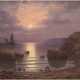 Shevtsov (Russisch-ukrainischer Maler, 1. Hälfte 20. Jh.) "Abendstimmung am Schwarzen Meer bei Odessa", stimmungsvolles Marinebild in der Nachfolge von Aivasowski, Öl/grobe Lw., kyrillisch signiert mit Ortsanga… - photo 1