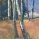 Preussner, Else (1889-1954) "Birken", Mischtechnik, unsign., 45,5x34 cm, im Passepartout hinter Glas und Rahmen (Sie war eine deutsche Malerin und Grafikerin) - Foto 1