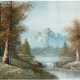 Dickmann (20. Jh.) "Flußlandschaft im Hochgebirge", Öl/Lw., signiert u.r., 23x29 cm, hinter Glas im Rahmen - photo 1