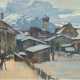 Cherepov, George (1909 Litauen-1987 Pennsylvania, Vereinigte Staaten) "Winterliches Dorf in den Bergen", Mischtechnik, sign. u.l., 52x66 cm, hinter Glas und Rahmen - photo 1