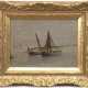 Maler des 20. Jh. "Fischerboote", Öl/MP., unleserl. signiert u.r., Farbfehlstellen, obere Hälfte mit Firnisschaden, 23x31 cm, Rahmen - photo 1