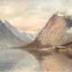 Landschaftsmaler "Fjordlandschaft", Öl/ Lw., undeutl. sign. u.r., 23x39 cm, Rahmen - photo 1