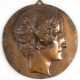 Bronze-Relief mit Damenporträt, rund, Dm. 15 cm - Foto 1