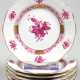 5 Herend-Kuchenteller, Apponyi Purpur mit Goldstaffage und Korbrandrelief, Dm. 19 cm - photo 1