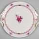 Herend-Tortenplatte mit 2 Durchbruchhenkeln, Apponyi Purpur mit Goldstaffage und Korbrandrelief, L. 32 cm - photo 1