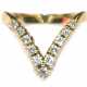 Brillant-Ring, 585er GG, V-förmige Schauseite besetzt mit 11 Brillanten von zus. 0,34 ct. (punziert), Ges.-Gew. 4,23 g, RG 54 - photo 1