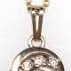 Brillant-Saphir-Anhänger an Kette, 585er GG, besetzt mit 6 Brillanten von zus. ca. 0,18 ct. und 1 rund facettierten Saphir, Anhänger-L. mit Öse 2,0 cm, Ketten-L. 49 cm - Foto 1