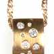 Brillant-Anhänger an Kette, 585er GG, besetzt mit 10 Brillanten von zus. ca. 0,28 ct., L. 1,6 cm, gedrehte Kette L. 45 cm, Ges.-Gew. 6,61 g - photo 1