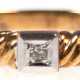 Brillant-Ring, 585er GG/WG, kordelartige Schauseite besetzt mit 1 Brillanten von 0,02 ct. (punziert), Ges.-Gew. 2,19 g, RG 57 - photo 1
