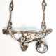 Collier, Brutalist, 835er Silber, gestempelt, Meisterpunze, besetzt mit 1 rund facettierten, farblosen Schmuckstein, Hakenverschluß, Ges.-Gew. 59,8 g, L. 49,5 cm - photo 1