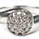 Brillant-Ring, 585er WG, rosettenförmig ausgefasst mit 19 Brillanten von zus. ca. 0,38 ct., Ges.-Gew. 4,40 g, RG 58 - Foto 1