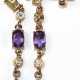 Lange Ohrringe, 925er Silber, vergoldet, Peridot, kl. Diamant, Amethyst und Blautopas, Länge ca. 3,5 cm - photo 1