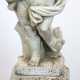 Gartenfigur "Putto", auf Sockel, 2-teilig, Witterungs- und Gebrauchspuren, Putto 68x21x21 cm, Sockel 45x28x28 cm - photo 1
