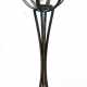 Garten-Laterne, Metall grün/messingfarben gefaßt, kugelförmiger, verglaster Kopf , Klappdeckel mit plastischem Vogel bekrönt, H. 92 cm - фото 1