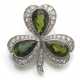 Kleeblatt Brosche mit Turmalinen & Diamanten - photo 1