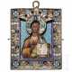 Kleine Cloisonné-Email-Ikone mit dem Christus Pantokrator, Russland, Moskau, Wasili Semenow, um 1890 - photo 1