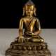 Bronze des Buddha Shakyamuni mit Kupfereinlagen - фото 1