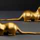 Paar seltene Mungo aus feuervergoldeter Bronze - photo 1