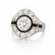 Art Deco Diamond-Onyx-Ring - photo 1