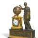 MONUMENTAL MARBLE CLOCK URANIUM WITH ROTATING PLANETARIUM - photo 1