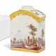 PORCELAIN TEA CADDY WITH CIRCUMFERENTIAL RIVERSCAPE AND MERCHANT SCENES - photo 1