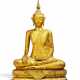 LARGE BRONZE BUDDHA MARAVIJAYA FIGURINE - photo 1